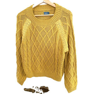 NEELY XS chunky oversized yellow knitted sweater